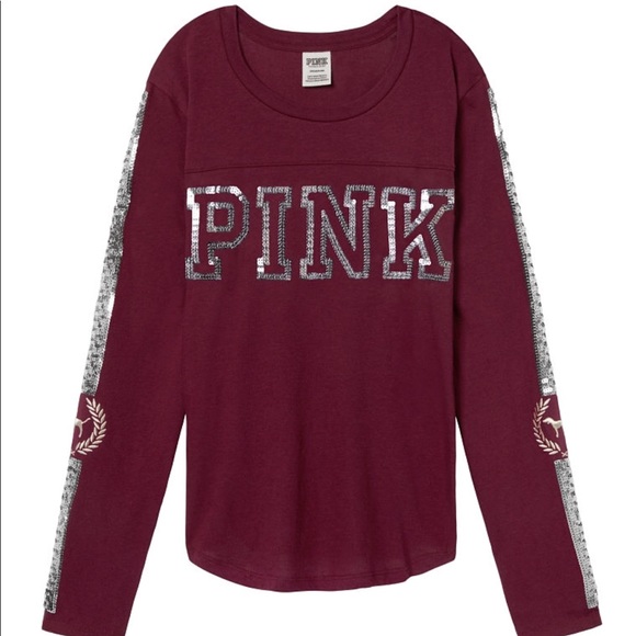 PINK Victoria's Secret Tops - PINK (VS) BLING PURPLE TEE